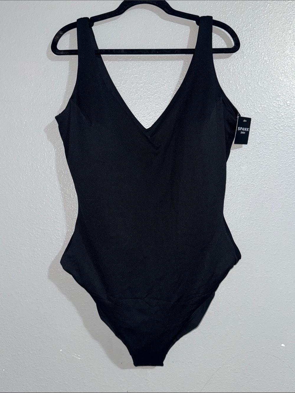 SPANX Black V-Neck One-Piece Bodysuit